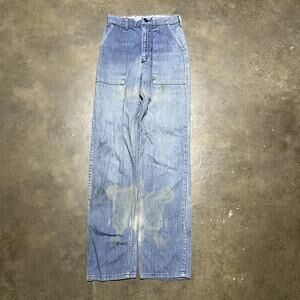 Vintage 70s Wrangler Blue Fatigue Western Jeans 24x31